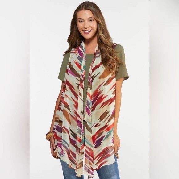 Cato semi sheer wrap in fall colors size large - Picture 1 of 7
